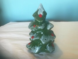 Vintage 1970s Ceramic Christmas Tree Small 6.5&quot; Mold Made. for lights - £35.03 GBP