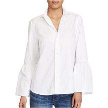Polo Ralph Lauren Womens Bell Sleeve Shirtdess, 12, White - $143.55