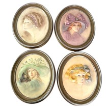 4 Erma Gilliland Duncan Wall Plaques Hand Paint Ceramic Chalkware Vintage 1975 - £55.41 GBP