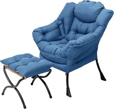 Welnow Lazy Chair with Ottoman, Modern Lounge Accent Chair with Armrests and a - £198.04 GBP
