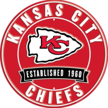 Kansas City Chiefs NFL Licensed Embossed 12&quot; Diameter Circular Sign NEW! - £13.26 GBP