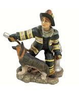 Firefighter Figurine Fireman Dog Hose Fire Hydrant Heartland Mint 8&quot; Rar... - £36.50 GBP