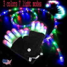 1~2 PCS Magic Black LED Glow Rave Light Flashing Luminous Gloves Halloween Party - £5.28 GBP+