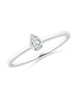 ANGARA 0.1Ct Lab Grown Solitaire Pear-Shaped Diamond Engagement Ring in ... - $782.10