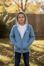 NWT Boys Youth Quiksilver Zip Up Front Sherpa Lined Hoodie Blue Size S 7/8 - $16.00