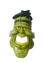 Frankenstein Halloween Decoration vtg candle votive candleholder Head Bust decor - £39.41 GBP