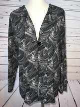 J Jill Wearever Cardigan Sweater XL extra large Stretch Geometric J. Lag... - $30.11