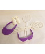 Vintage Barbie Tennis Racquets White Tennis Shoes Purple Visor &amp; Sunglasses - $8.90