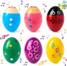 6 Packs Easter Wooden Egg Shakers Maracas Percussion Musical for Easter Basket S - £19.83 GBP