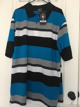 Brooklyn State Men&#39;s Big &amp; Tall Striped Polo Shirt Size 4XL - £36.72 GBP