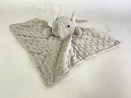 Elegant Baby Plush Gray Elephant Lovey Security Blanket Minky Dot Satin ... - £42.47 GBP