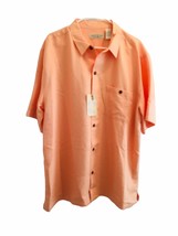 *NWT* ISLAND REPUBLIC MENS PEACH RAYON/POLYESTER BUTTON FRONT CAMP SHIRT... - $42.70