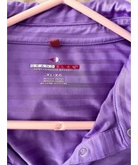 Woman&#39;s Grand Slam Golf Shirt, Performance Apparel, Striped Lilac Polo, XL - $28.30