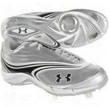 Womens Baseball Cleats Under Armour Glyde IV Silver TPU Molded Shoes-size 12 - £15.64 GBP
