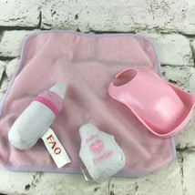 Baby Doll Accessories Lot Of 4 Blankie Plush Bottle Diaper Powder Bib Pr... - £7.83 GBP