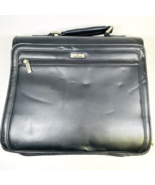 Samsonite - Black Leather Portfolio 3-Ring Binder Messenger Bag Zipper B... - $47.56 CAD