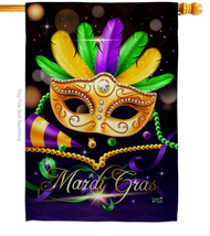 Mardi Gras Party - Impressions Decorative House Flag H137411-BO - £29.71 GBP
