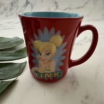 Disney Store Tink Tinkerbell Coffee Mug Red Blue 3D Large Cup Peter Pan - $19.79