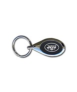 New York Jets SET OF 2 NFL Oval Key Chain Keychain Ring Chrome Car Auto ... - $10.88