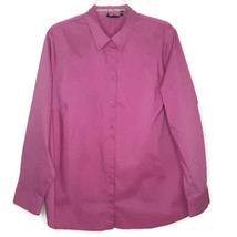 Apt.9 Womens Blouse Size 2X Button Front Long Sleeve Collared Burgundy - £11.16 GBP