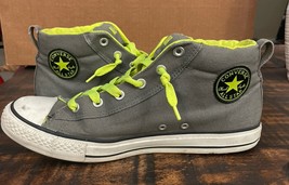 Converse Chuck Taylor All Star High Top Gray Neon Green Size 11 - $42.32