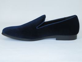 Mens Santino Luciano Shoes Soft Velvet Slip on Loafer Formal C351 Navy Blue image 4