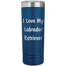 Love My Labrador Retriever v4 - 22oz Insulated Skinny Tumbler - Blue - £26.37 GBP