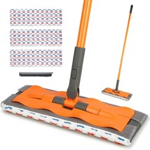 Microfiber Floor Mop Hardwood Floor Cleaning,Wet Dry Flat Mop 3 Reusable Mop Pad - £10.79 GBP