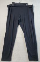 Aerie Fold Oner Leggings Womens Large Black Knit Cotton Elastic Waist Pull On - £14.46 GBP