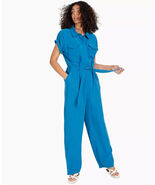 Alfani Tie-Waist Plus Size Jumpsuit Baroque Teal Women&#39;s 3X Short sleeve... - $41.40 CAD
