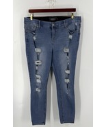 Torrid Jeans Bombshell Skinny Distressed Womens Size 20 Blue Stretch Denim - $54.16 CAD