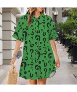 Riddler Green Questions Button Front Shirt Dress (Size XS - 5XL) - €29,95 EUR+