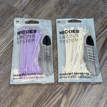 Hickies Lacing System 14 Units for Pair of Shoes Lot of 2 Packs Lavender &amp; White - $18.43