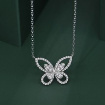 Solid 925 Sterling Silver Sparking Butterfly Simulate Moissanite High Carbon Ear - £107.52 GBP