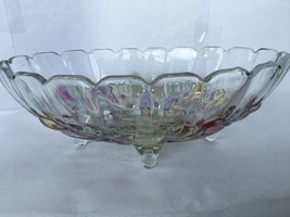 Vintage Indiana Glass Footed Fruit Bowl Center Piece - $18.69