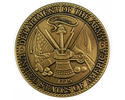 US Army Brass Medallion - 2.5 Inch Diameter - $69.99