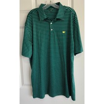 Masters Collection Pima Cotton Short Sleeved Green Striped Polo Shirt Mens XL - £19.57 GBP