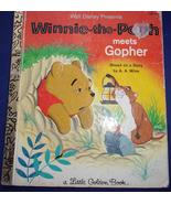 A Little Golden Book Walt Disney Winnie The Pooh Meets Gopher 1965 - £5.48 GBP