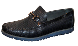 Cabani  Men&#39;s Blue Plaid Loafer Leather Loafer Casual Shoes Size US 12 - $158.59