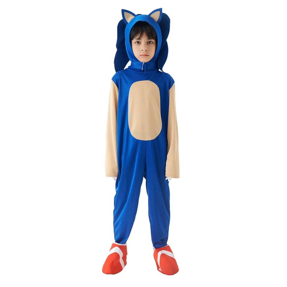 Play Sonic CosPlay Costume Play Jumpsuit Boy CosPlay Game Dress Up Stage Perform - £23.25 GBP