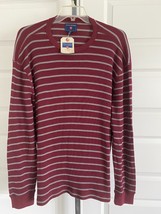 NWT SADDLEBRED  XL L/S COTTON BLEND THERMAL STYLE TEE SHIRT Burg. Gray S... - $18.80