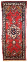 Handmade vintage Persian Hamadan runner 2.6&#39; x 6.3&#39; (81cm x 194cm) 1960s... - $323.72