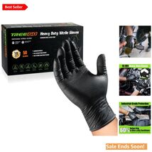 10 Mil Heavy Duty Disposable Nitrile Gloves, Large - 50 Count with Diamo... - $21.73