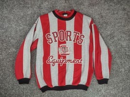 Vtg Casual News Sweatshirt Adult Medium Striped Rugby Sports Equipment S... - £22.90 GBP