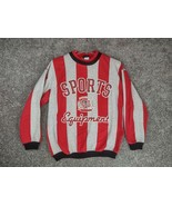 Vtg Casual News Sweatshirt Adult Medium Striped Rugby Sports Equipment S... - £23.22 GBP