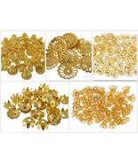 Fancy Popular Acryl Gold Bead Cap Designs For Jewellery Making, Pack Of ... - £19.41 GBP