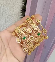 Bollywood Style Indian Gold Plated Chudi Bangle 6 pcs Bangles Jewelry Set - £68.75 GBP