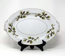 Mid Century Narumi Shasta Pine Porcelain Serving Platter Oval 15”x10&quot; - £27.14 GBP