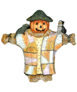 Scarecrow and Pumpkin Raven Cat Figurine 1997 Collectible Autumn Fall Decor - £6.84 GBP