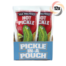 Full Box 12x Pouches Van Holten&#39;s Hot Pickle Jumbo Dill Pickle In-A Pouc... - £22.94 GBP